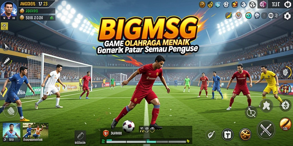 Screenshot menunjukkan gameplay seru dalam pertandingan olahraga.