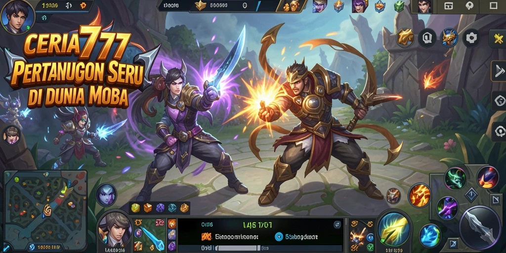 Tampilan gameplay seru dalam pertarungan MOBA CERIA777.