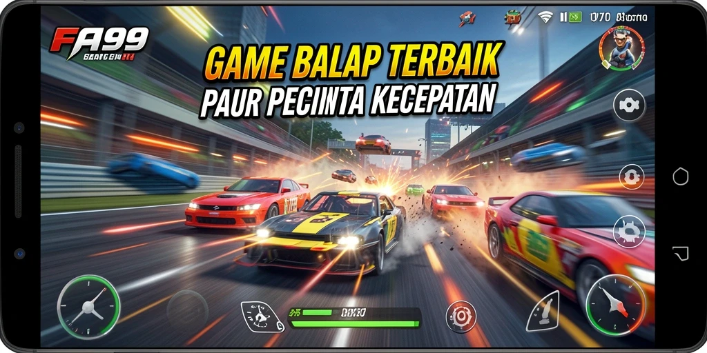 Gameplay balap yang penuh aksi dan menegangkan di FA99.