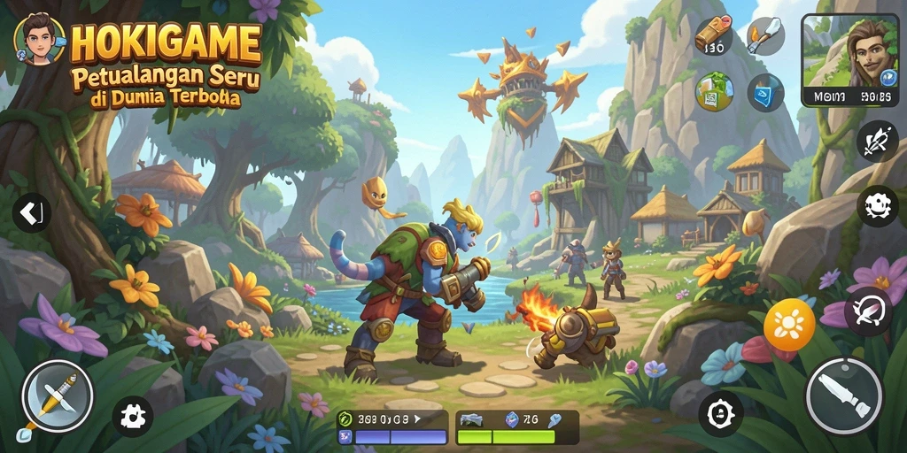 Tampilan gameplay HOKIGAME yang menarik di dunia terbuka.