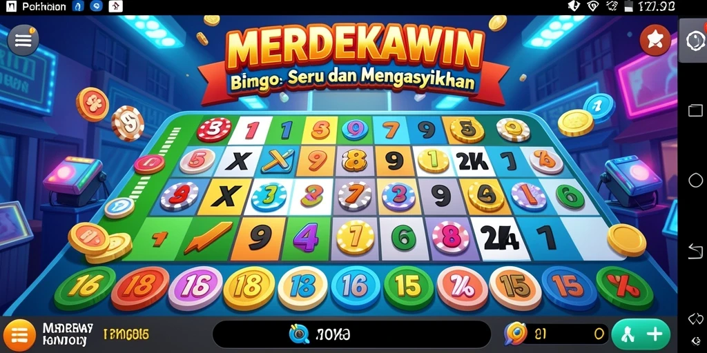 Tampilan screenshot utama MERDEKAWIN yang menunjukkan keseruan gameplay Bingo.