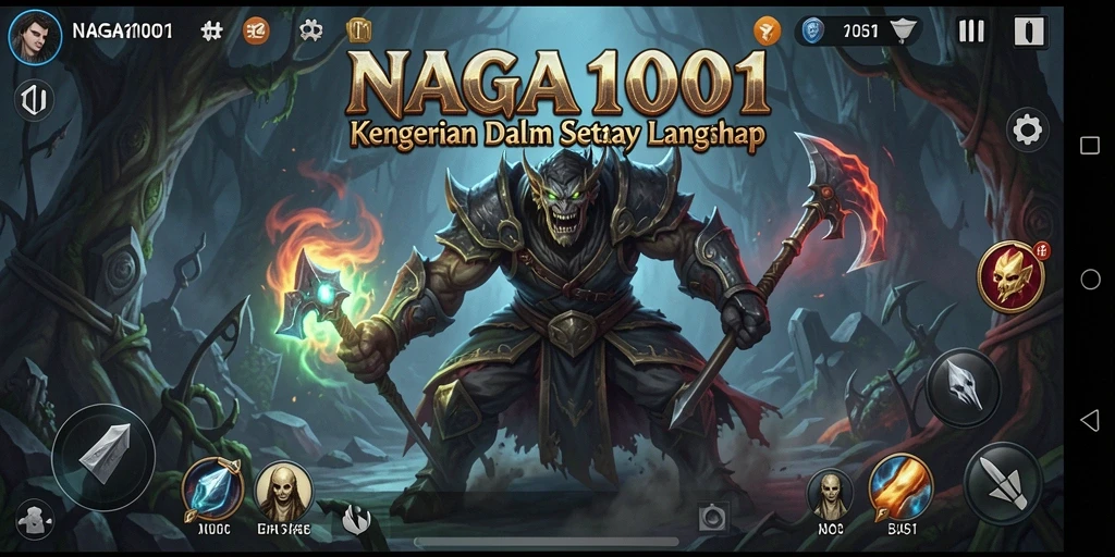 Tangkapan layar gameplay NAGA1001 menunjukkan momen menegangkan di kegelapan.