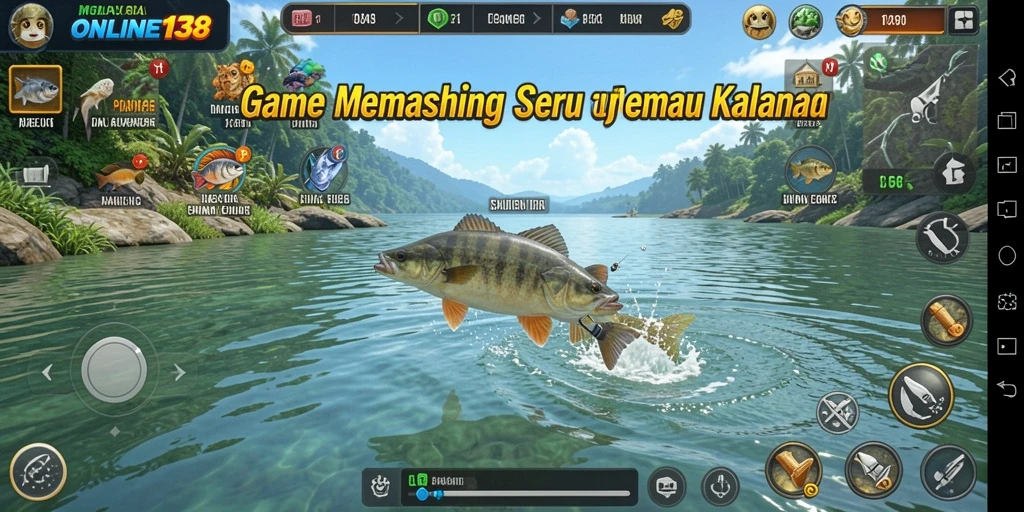 Gameplay memancing yang dinamis dan menyenangkan.
