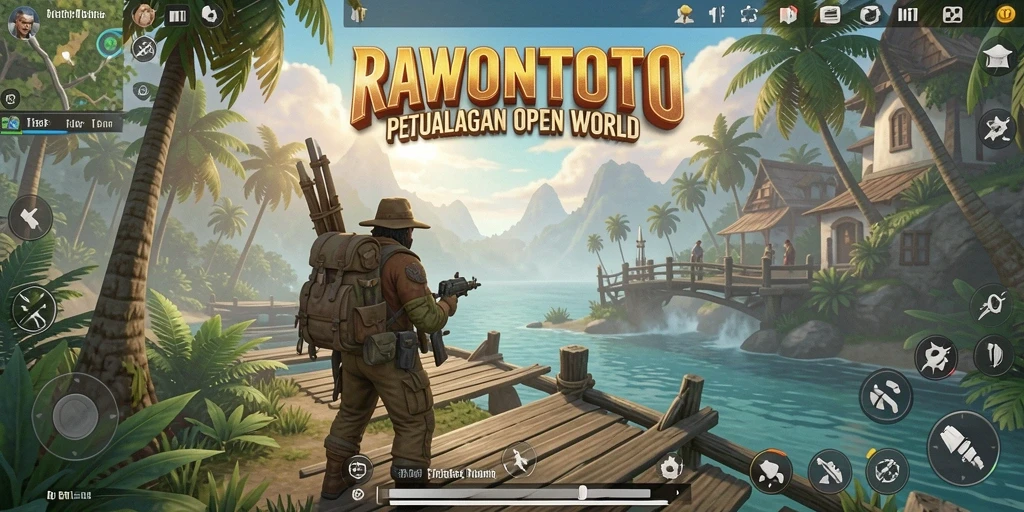 Screenshot menunjukkan keindahan lanskap Open World RAWONTOTO.