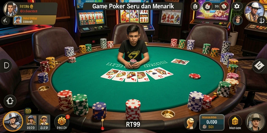 Tampilan gameplay seru dan kompetitif di RT99 Poker.