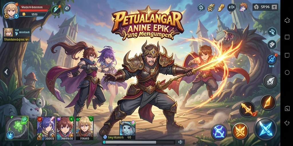 Tampilan gameplay SR996 yang penuh aksi dan karakter anime menawan.